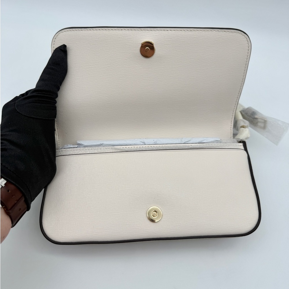 Kate Spade Devin Colorblocked Flap Chain Wallet Timeless Taupe Multi - Picture 8 of 16